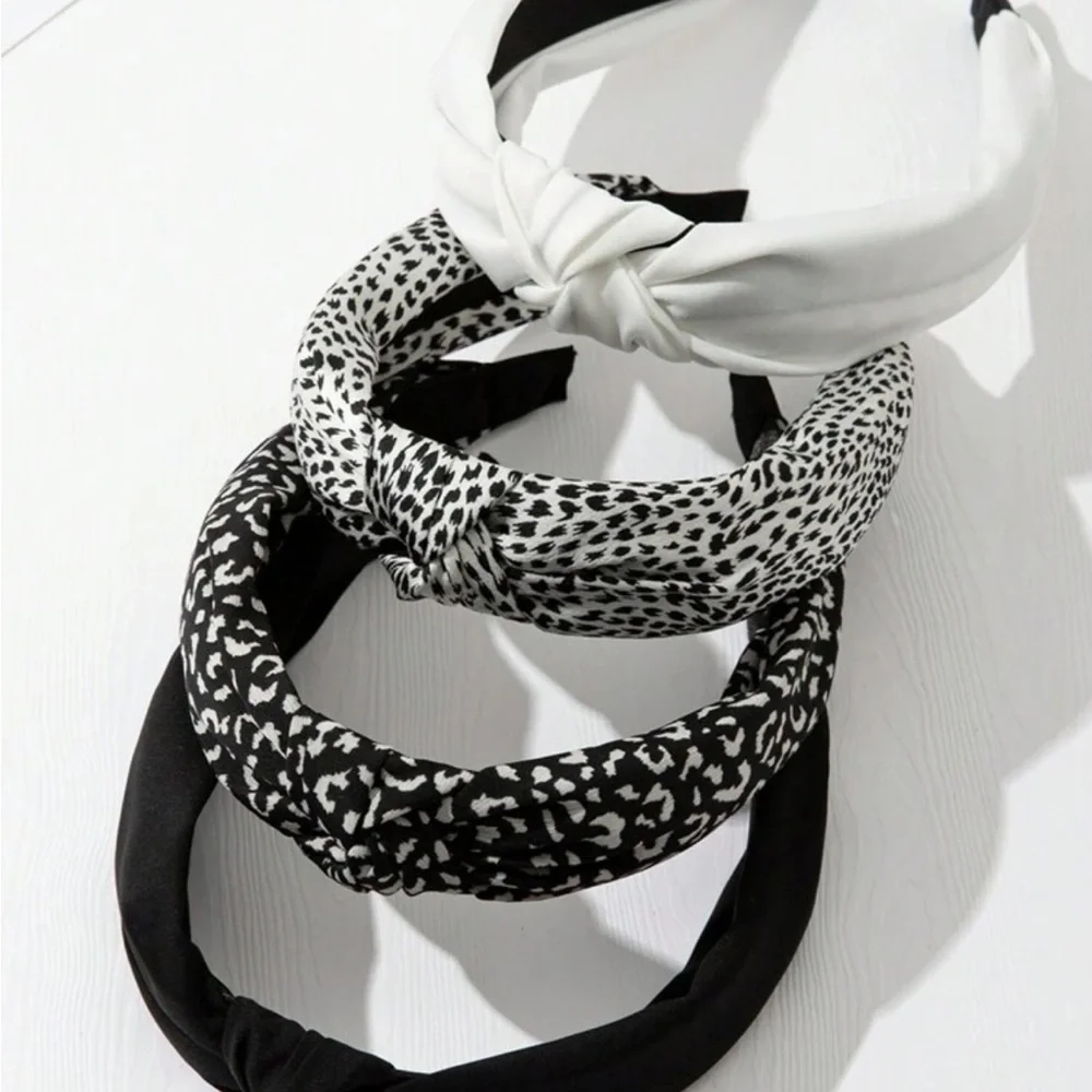 4-pack headbands black & white - Picture 2 of 4